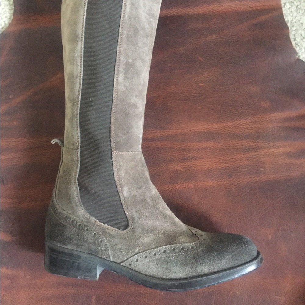 Italian Suede Brown Boots Stretch NWT YOUTUTOI